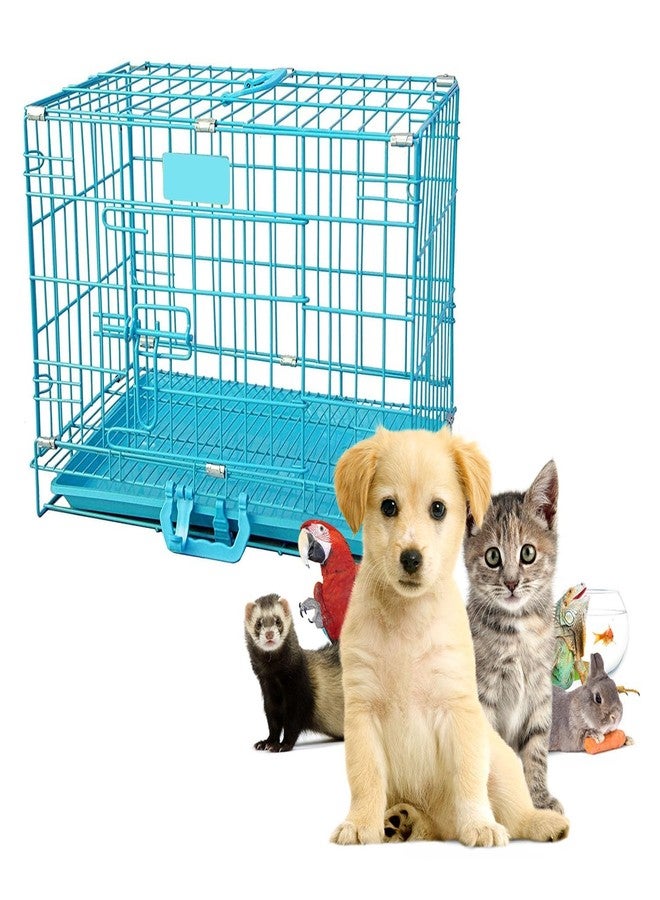 KittuPet Pet Products Folding Cage Pet Collapsible Dog Cage Suitable for Puppy Cat Rabbit Indoor Outdoor Portable Pet Cage, Small Size Pets, 18 x 16 x12 inch Blue - Image 4